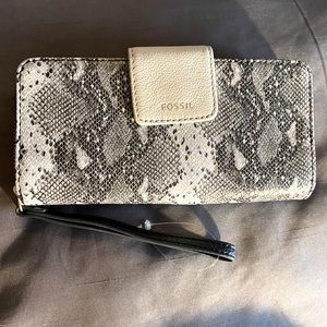 Fossil Snakeskin Wristlet Wallet